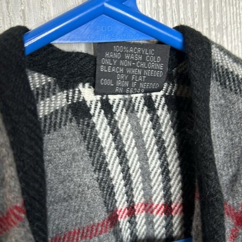V.FRAAS Plaid‎ Poncho Shaw one Size - Picture 3 of 4